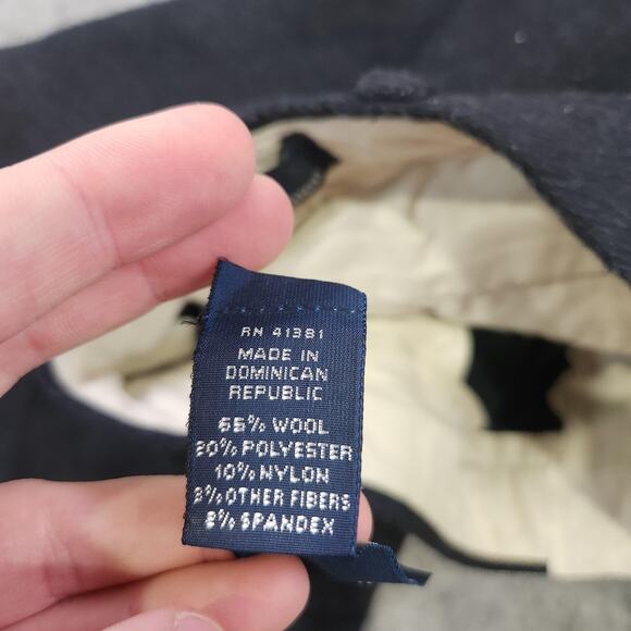 VTG Polo Ralph Lauren Pants Mens 36x28 Navy Wool Blend Pleated Dress Trouser - Picture 9 of 16